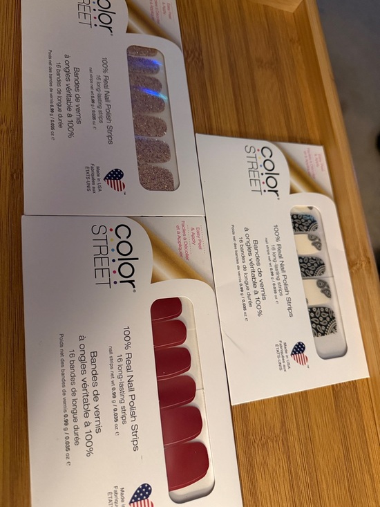 Color Street Other - Color Street Red, Black & Rose Glitter Nail Polish Strips